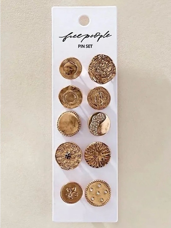 Free People Accessories - Free People Just My Style Gold Pin Set